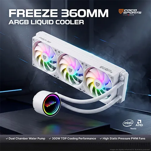 Coco Sports Freeze 360 White ARGB 360mm CPU Liquid Cooler